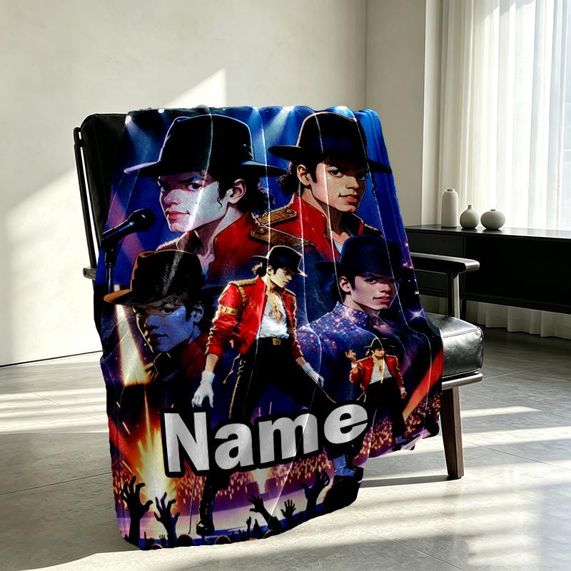 Individuell personalisierte Michael Jackson Print Decke, Heimdekoration, Schlafzimmer, Sofa, Camping, Couch, Geschenke für Geburtstag Weihnachten