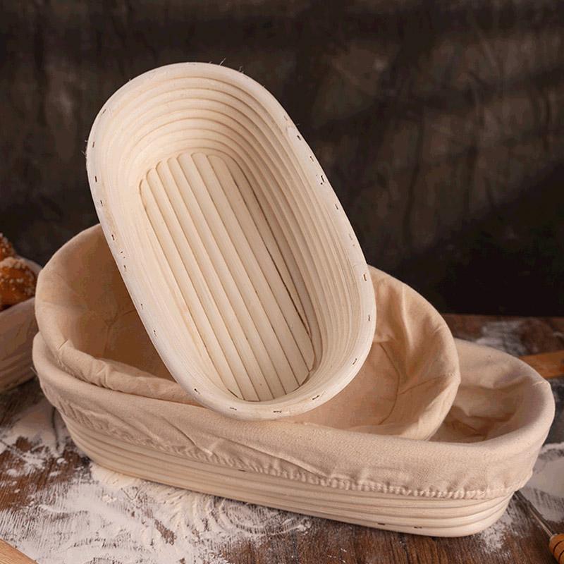 Oval/Round Bread Rattan Fermentation Basket Handmade Rattan Wicker Baking Bowl Kitchen Tool for Home Bakers Bread Baking Tools