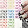 Random 5pcs Gold Silver Nail Art Decal Stickers Mixed Shapes Design Self-adhesive Sticker Acrylic Manicure Decorations Accessory