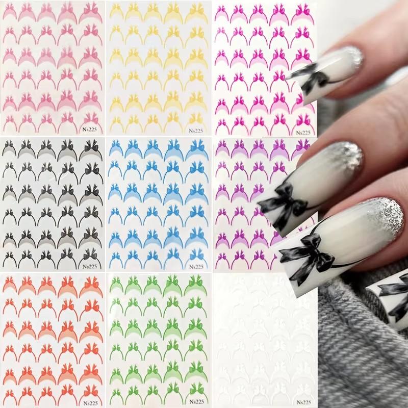 Random 5pcs Gold Silver Nail Art Decal Stickers Mixed Shapes Design Self-adhesive Sticker Acrylic Manicure Decorations Accessory