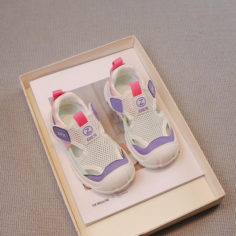 2026 Girls  Breathable Mesh Sport Sandals - Closed-Toe for Kids 27