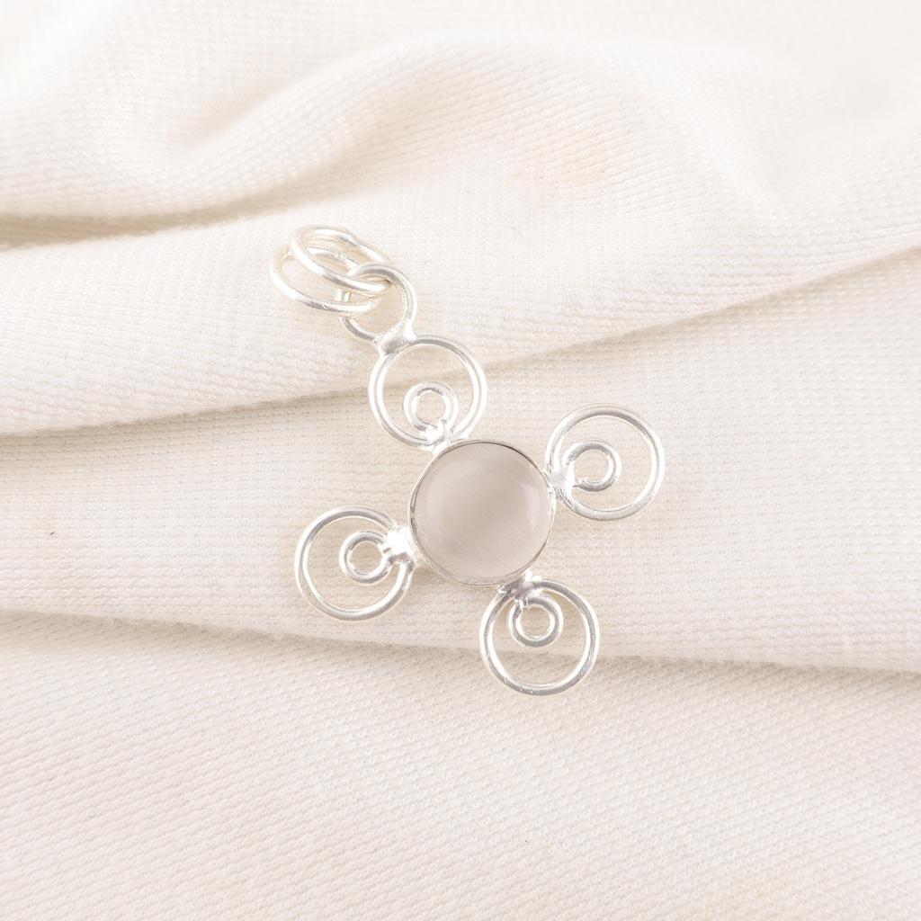 Selenite Jewelry, Handmade Gemstone Pendant, 925 Solid Sterling Silver Pendant Antique Jewelry, For Engagement Gift