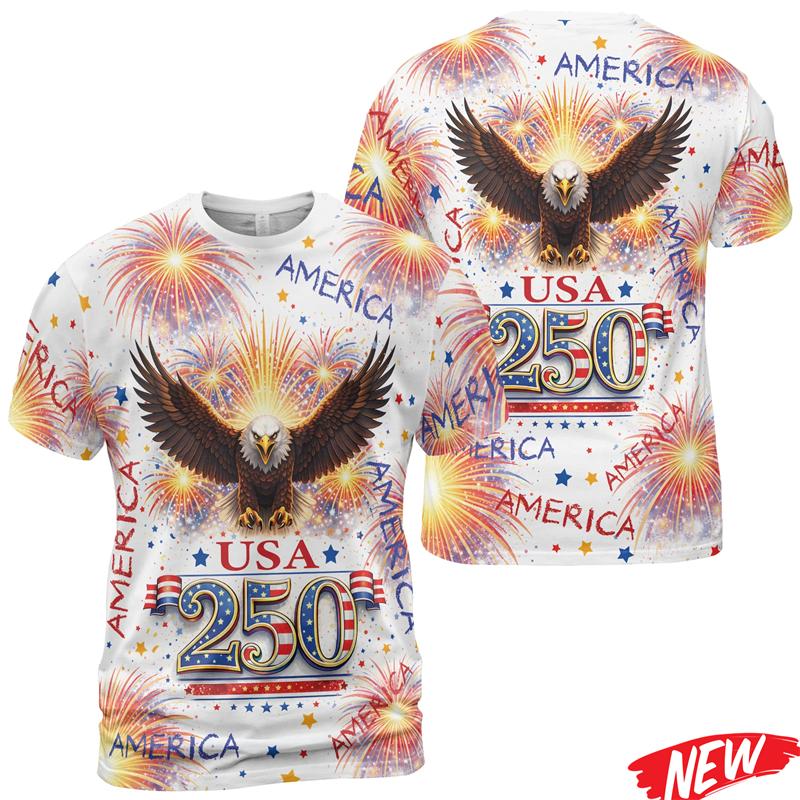 America 250th Anniversary T Shirt For Men America 250 Years Short Sleeves Fashion 2026 USA Independence
