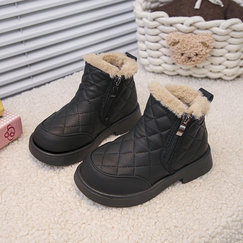 Girls Snow Boots Velvet Warm New Winter Children's Large Cotton Shoes Children's Fur Integrated Cotton Boots Girls