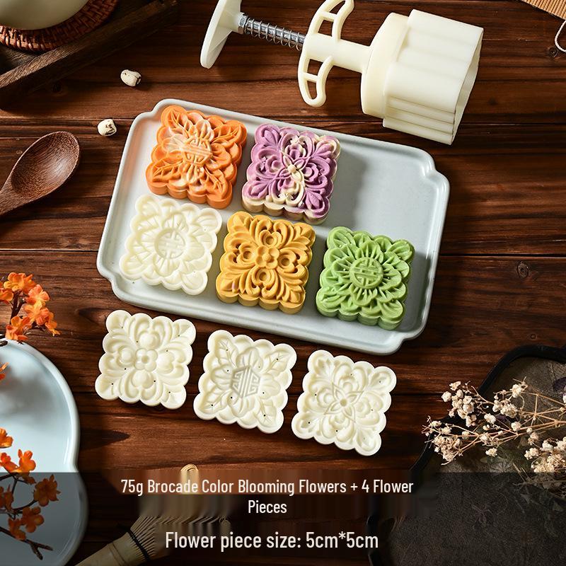 Mid-Autumn Mooncake Press - Flower Ice Skin Mold for Pastry & Mung Bean Cake