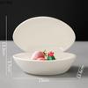Pure White Threaded Clam Shell Ceramic Dinner Plate Restaurant Dessert Plate Salad Plate Molecular Cuisine Creative Tableware