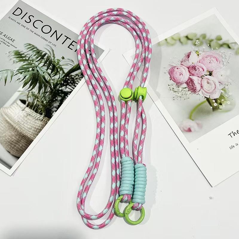 Adjustable Braided Mobile Phone Lanyard with Detachable Crossbody Strap and Shoulder Chain
