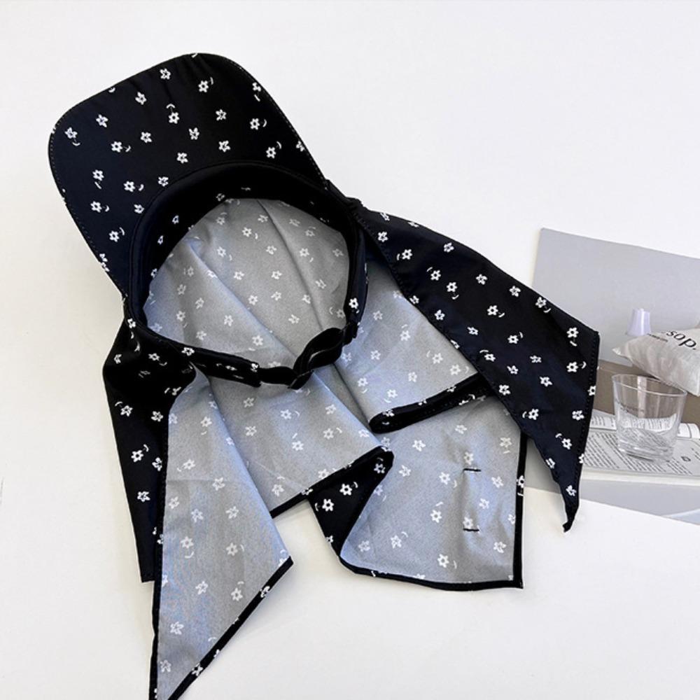 Sunscreen Flower Baseball Cap Korean Style Floral Headscarf Hat Strappy Bandana Hat  Vacation