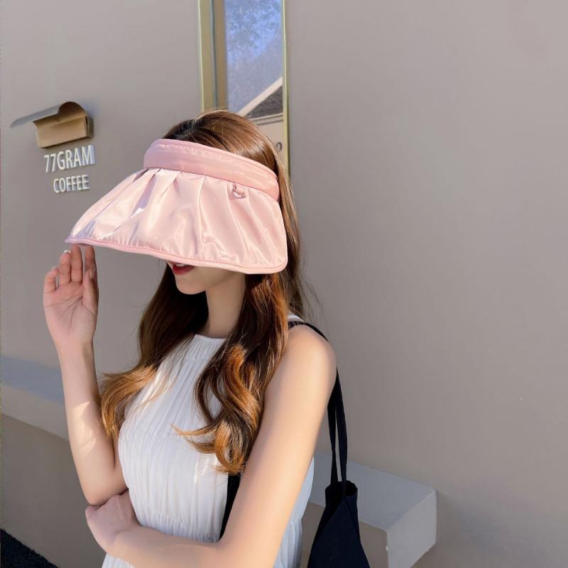 Sonnenhut Vinylschale Damenhut UV-Schutz Sonnenhut Sommer Leerer Oberteil Gesicht Kleiner Sonnenhut Strandhut