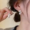 Simple Style Stylish Hoop Earrings Lady Everyday Wearable Jewelry With Shiny Zirconia Silver Color Accessories For Women