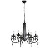 Lustre de Seis Braços, Elegante, Preto