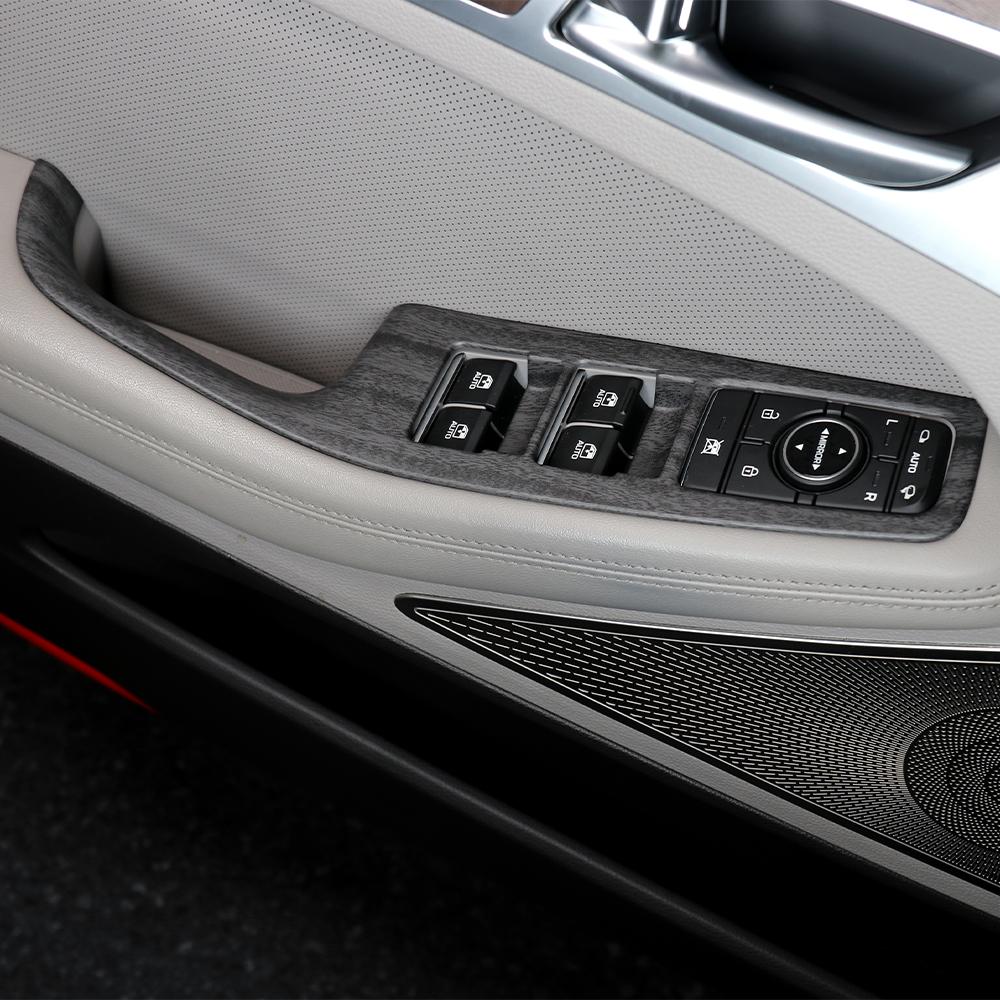 3PCS Carbon Fiber Style ABS Window Switch Button Panel Cover Trim For Genesis G80 DH 2015-2020 Accessories LHD
