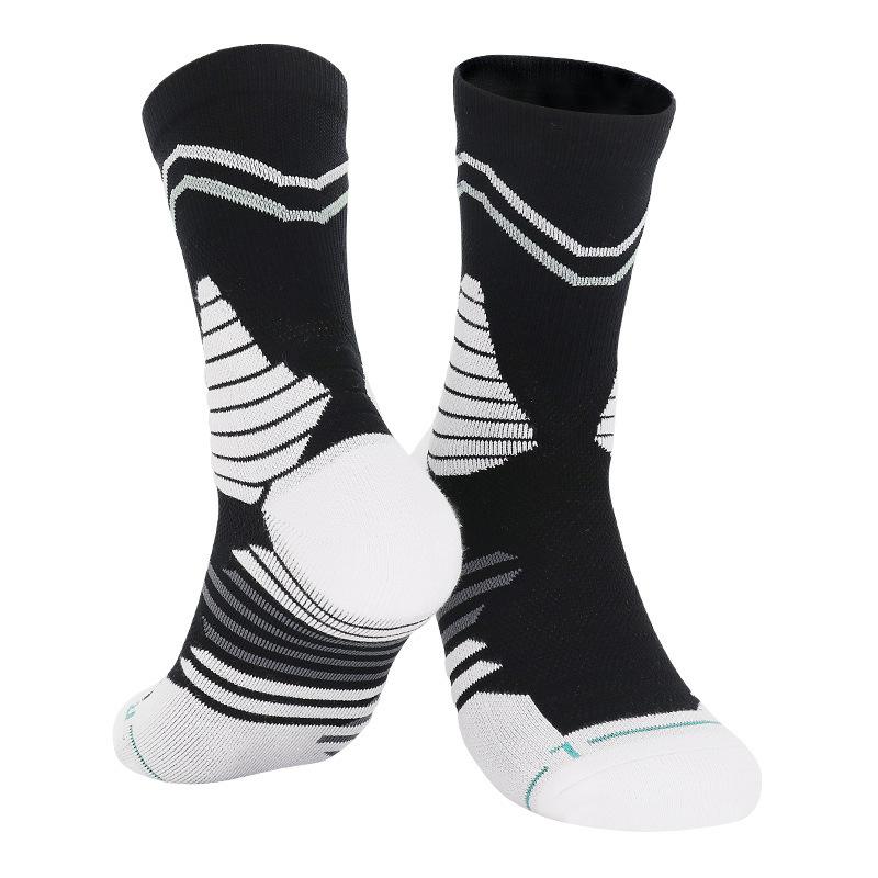 Elite Actual Combat Basketball Socks Men'S Medium Tube Thickened Towel Bottom Non-Slip Sweat-Absorbing Stockings Shock-Absorbing Sports Socks Children