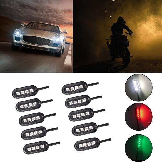 

10Pcs Warning Light 4 LEDs Bright Rubber Car Modified Turn Light