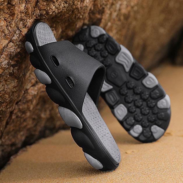 Große rutschfeste Hausschuhe für Herren im Innen- und Badezimmer, flache Hausschuhe, Frühlings- und Sommer-Hausschuhe für den Strand