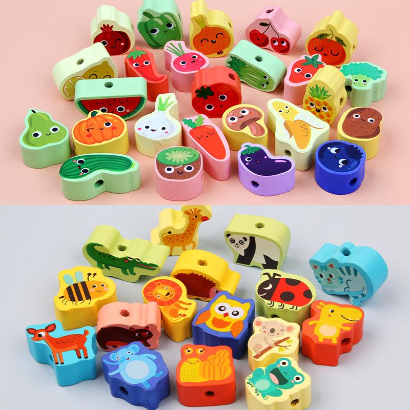 Wooden Bead Stringing Toy for Children's Educational Development