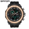 Sanda Multifunctional Dual Display Luminous Waterproof Outdoor Sports Men's Watch with Large Dial