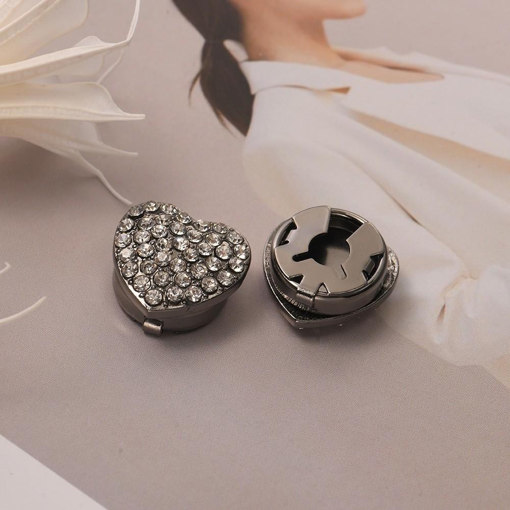 Brass Base Flower Sleeve Button Rhinestone Button Cover Clip  Suit Accessories