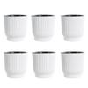 Ideamall Plastic Plant Pots, White, Set of 6 (Medium)