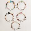 Peace Mark Symbol Bracelet Set 5 Colors 2 Pcs