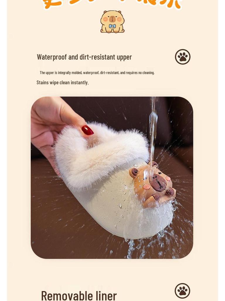 Waterproof Winter Cotton Slippers for Kids with Detachable Covers – Warm Indoor Home Shoes for Boys, Girls, and Babies