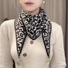 Milan's Two-tone Knitted Triangle Scarf with Decorative Ends