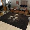 Skull Pattern Halloween Non-Slip Rug, Machine Washable Floor Mat for Living Room Bedroom Game Room Bathroom Home Decor