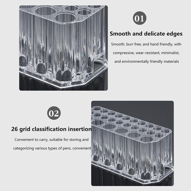 26 Holes Nail Brushes Storage Box Holder Organizer Makeup Brushes Pens Beauty Container Tool Kit Display Shelf Holder