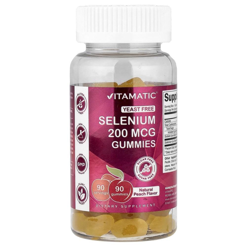Vitamatic Selenium Natural Peach 200mcg 90 Gummy Jelly 2 Pcs 90 Tablets