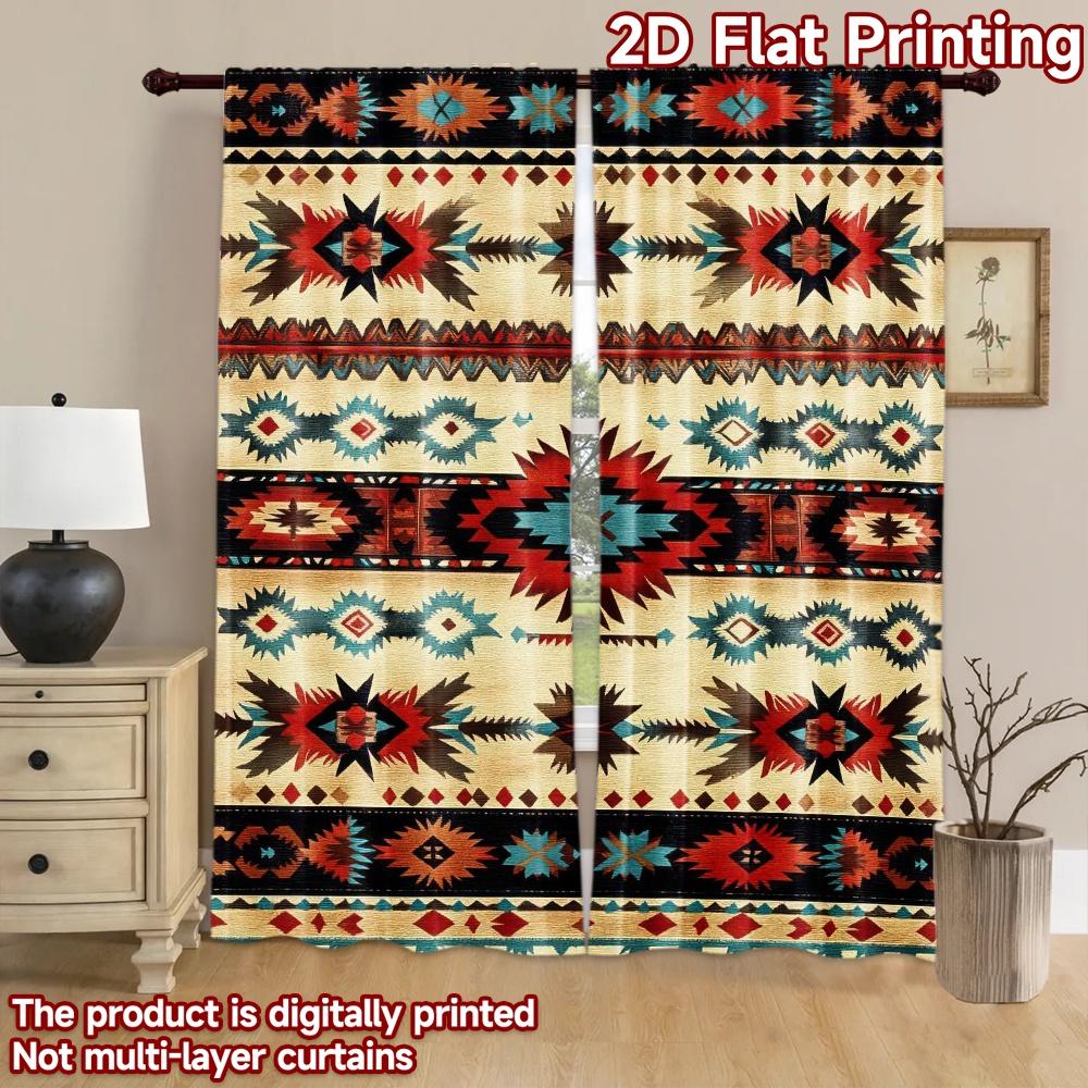 2D flat Photography Backdrop Background Banner Geometric Tribal Motifs 100% Polyester Vibrant Reunion Use for Booth seats