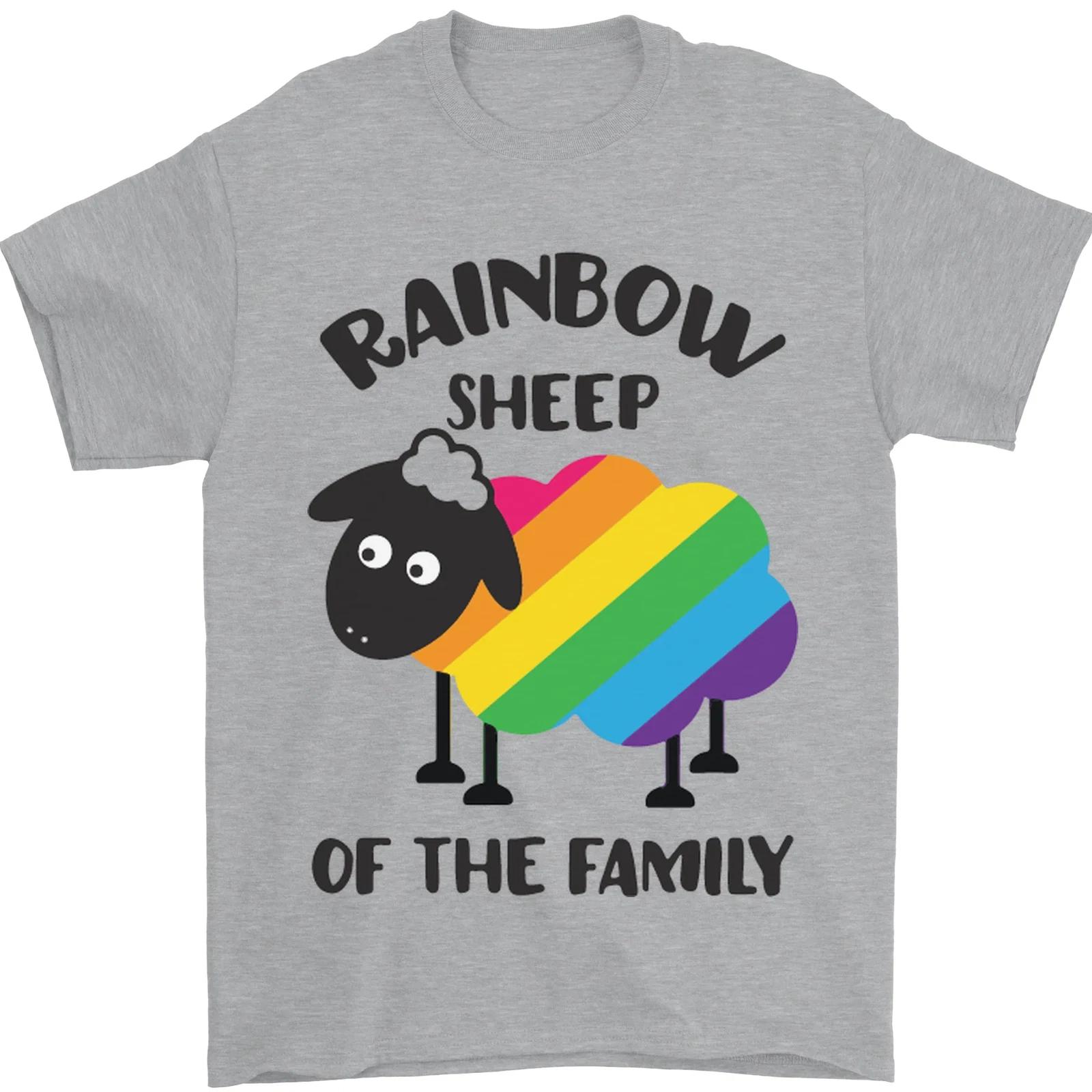 

Rainbow Sheep Funny Gay Pride Day LGBT Mens T-Shirt 100% Cotton 4XL