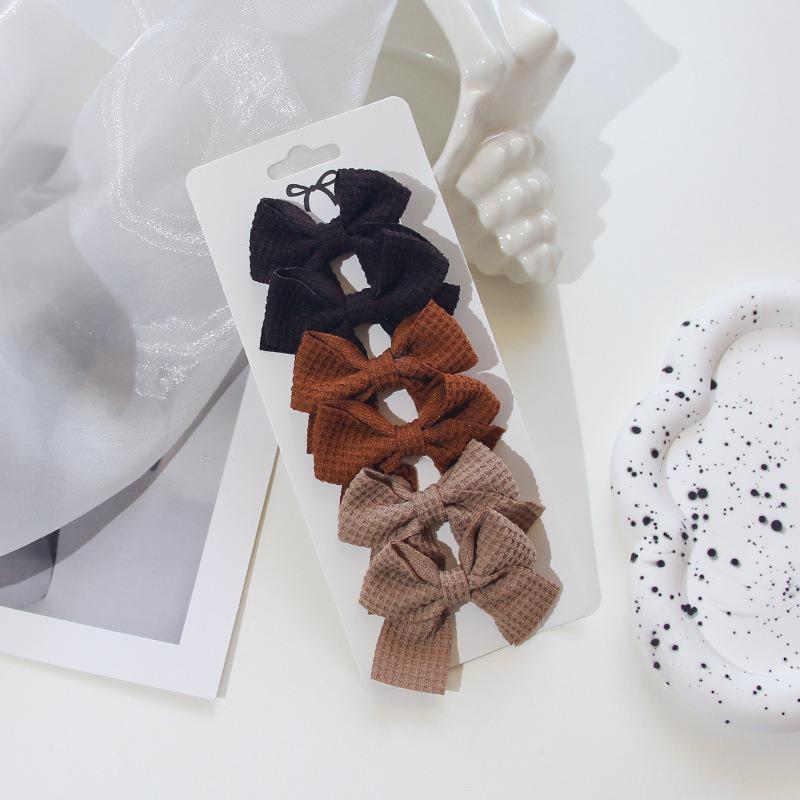 10Pcs/Set Solid Color Ribbon Kids Bows Hair Clips Baby Girls Handmade Bowknot Hairpin MiNi Barrettes Hair Tie Accessories