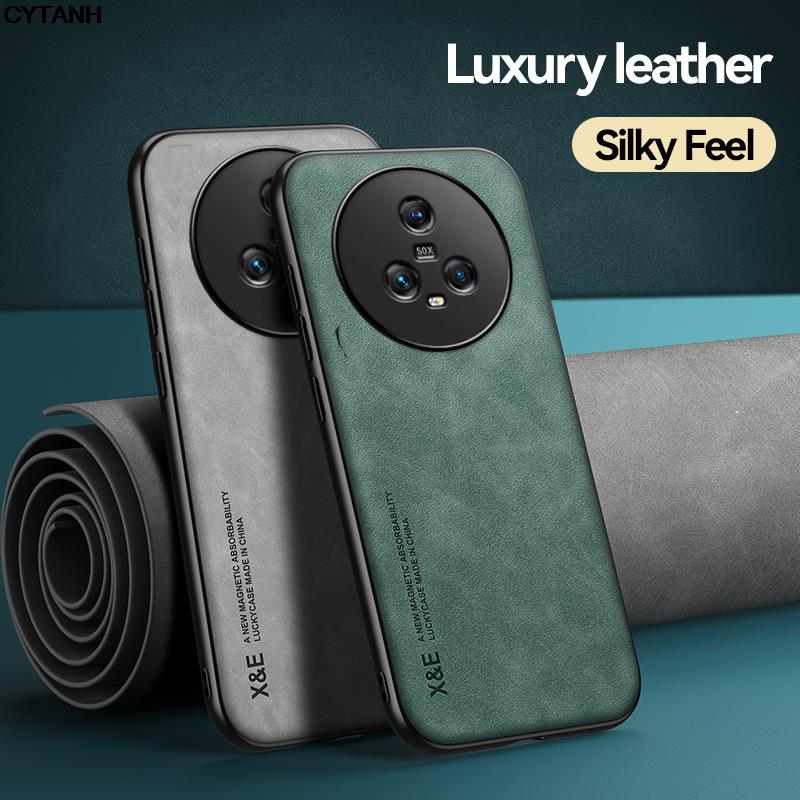 For Honor Magic5 Magnetic Case Matte Leather Cover Honor Magic5 Magic5 Lite Camera Shell Shockproof Fundas Honor Magic 4 Pro on