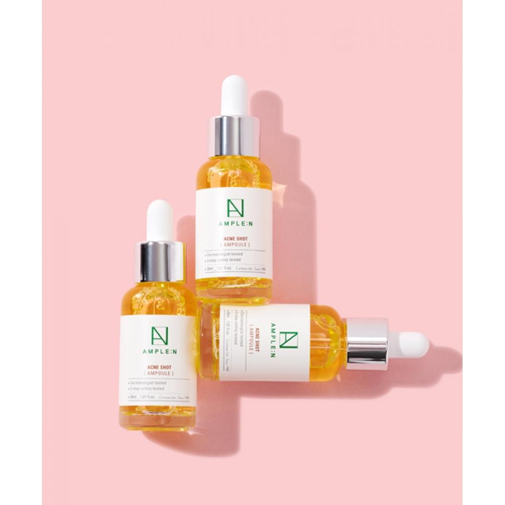 Amplen Acne Shot Ampoule 30ml + Vc Shot Oxygen Peeling 3 Sheets