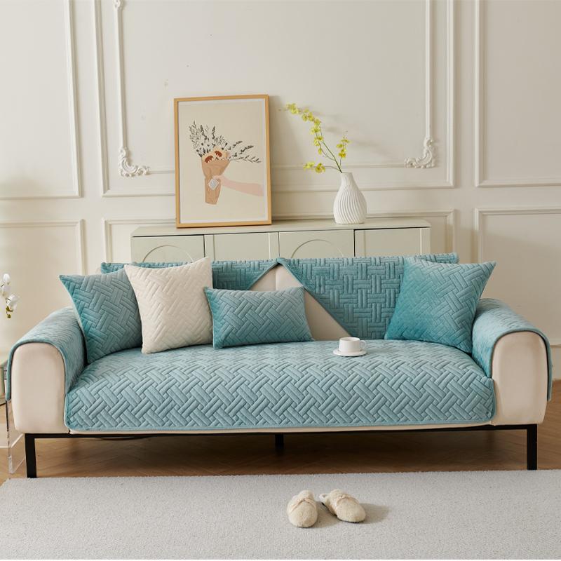 Solid Color Non-slip Sofa Cover Thicken Soft Sofa Cushion Towel For Living Room Furniture Decor Slipcovers Couch Covers