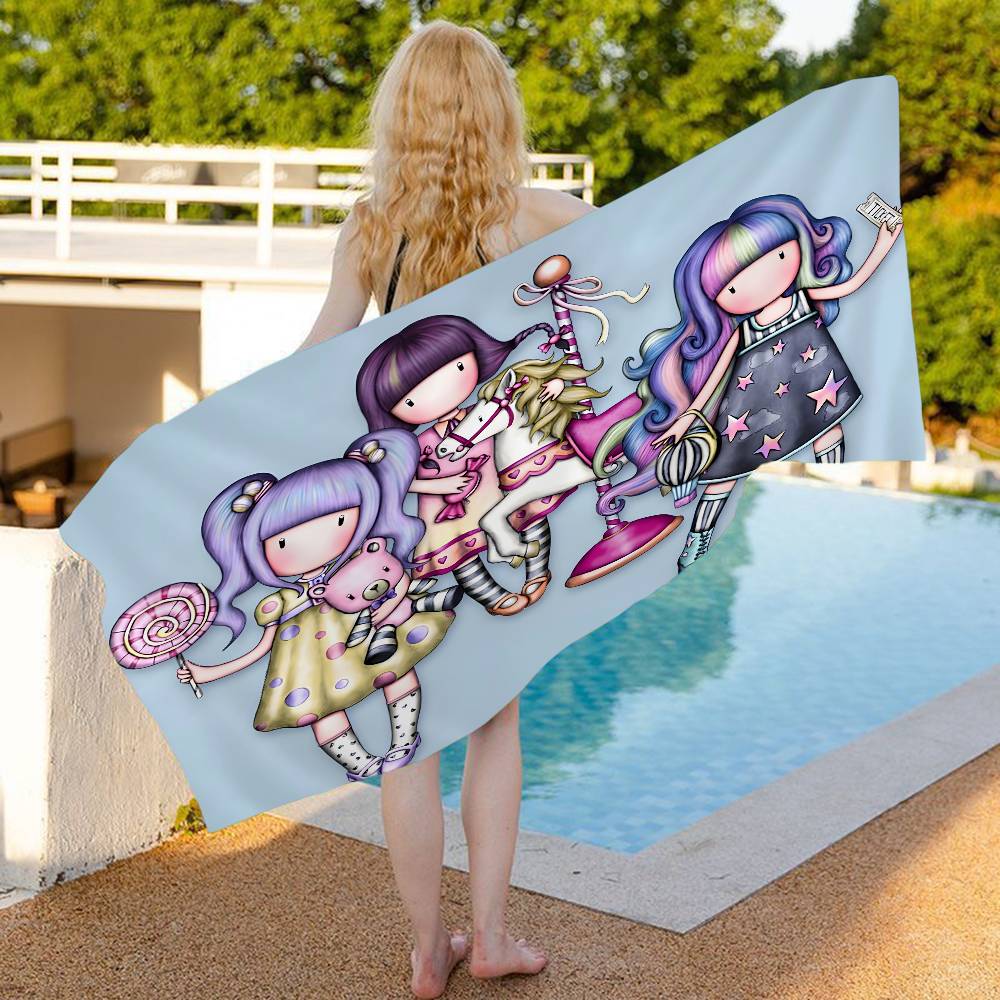 

1pc Anime Santoro Gorjuss Bath Towel Microfiber Soft Water Absorbing Breathable For Girl Kids Decorative Cartoon Beach Towel W40*H60(CM)
