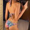 S- XL Sexy Printed Underwired Halter Bikini Women Swimwear Female Swimsuit Two-pieces Bikini Set Bather Bathing Suit Swim