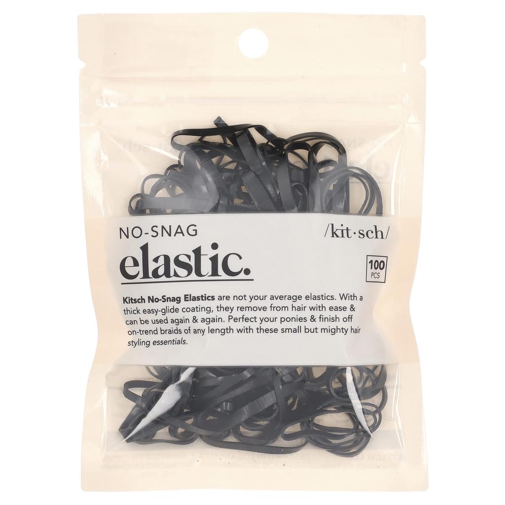 No-Snag Elastic, Black, 100 Count