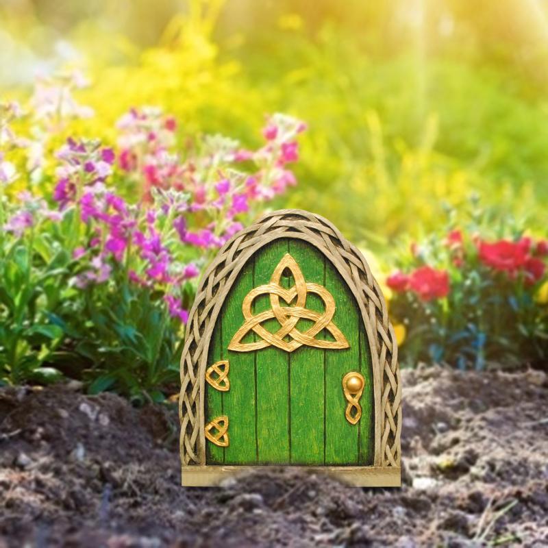 Elf Fairy Door Miniature Garden House Decor Tree Doors Miniature Yard Art Wooden Sculptures Mini Home Garden Doors Ornaments