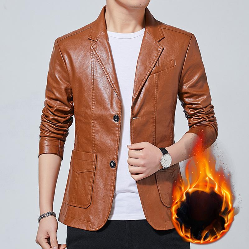 Leather Jacket Men's Jacket Autumn and Winter Motorcycle Leather Jacket Large Size Jacket for Men