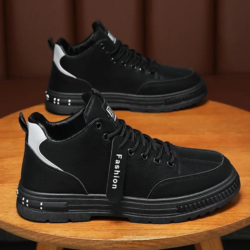 

Мужские лоферы из натуральной замши, повседневная обувь, мужские кроссовки на шнуровке, оксфорды, уличная обувь для бега, защитная обувь для досок 39 чёрный