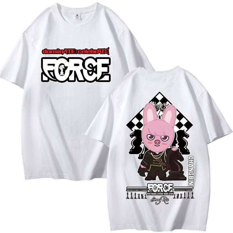 Stray Kpop Anime Tshirt Summer Short Sleeve Tee Shirt Cartoon T Shirt Fitness Tops