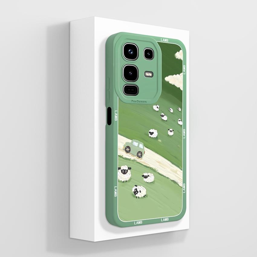 For Infinix Note 50x 50s 50 Pro Plus GT 10 30 Pro 5G Phone Cases Cute Cat Patterns Screen Protector Liquid Silicone Anti Slip Shell For Infinix Casing