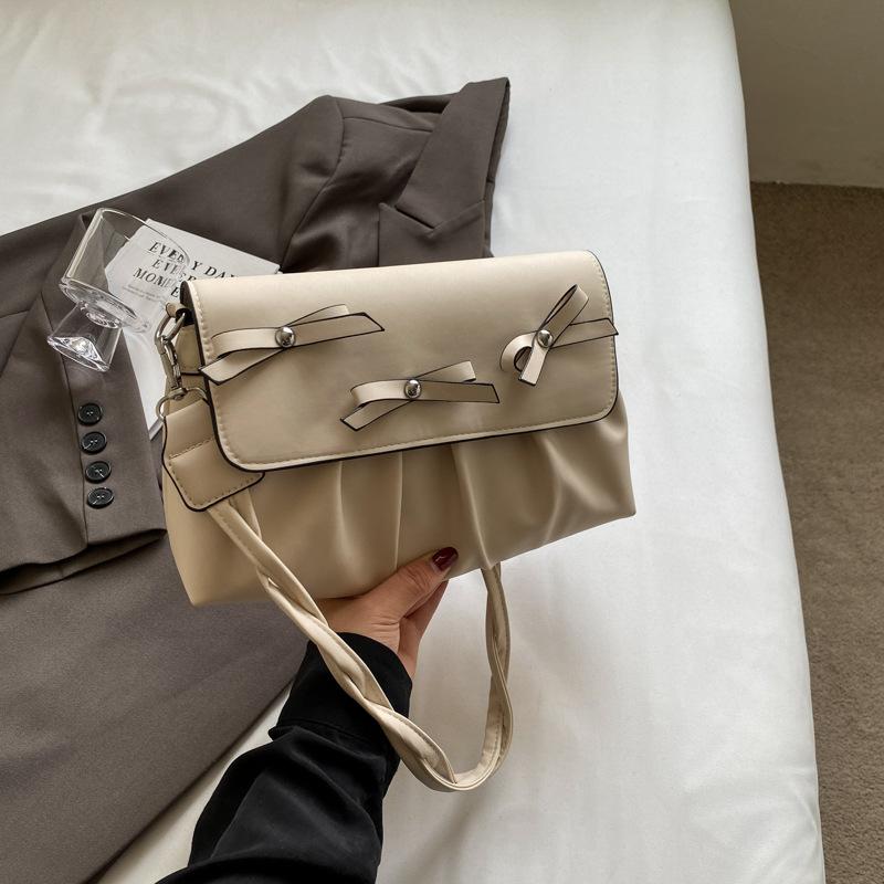 

Simple casual shoulder armpit bag, popular bag this year, women s 2024 new large-capacity trendy messenger bag бежевий