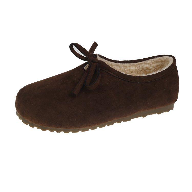 

[Youshilai] Милые лоферы с бантом женские осень 2025 новая неглубокая темпераментная универсальная обувь Doudou 40 коричневый