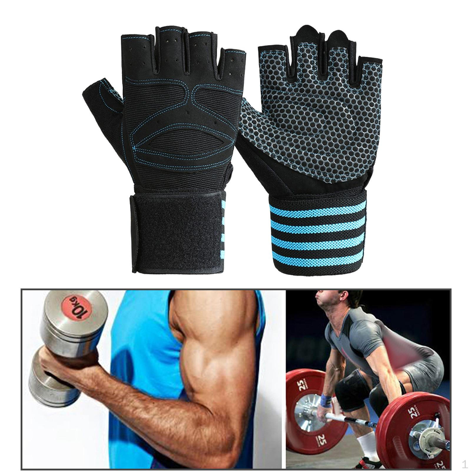 

2 Pieces Workout Gloves Accessories Non Slip Lightweight Weight Lifting Sports Training Mitts XL Blue