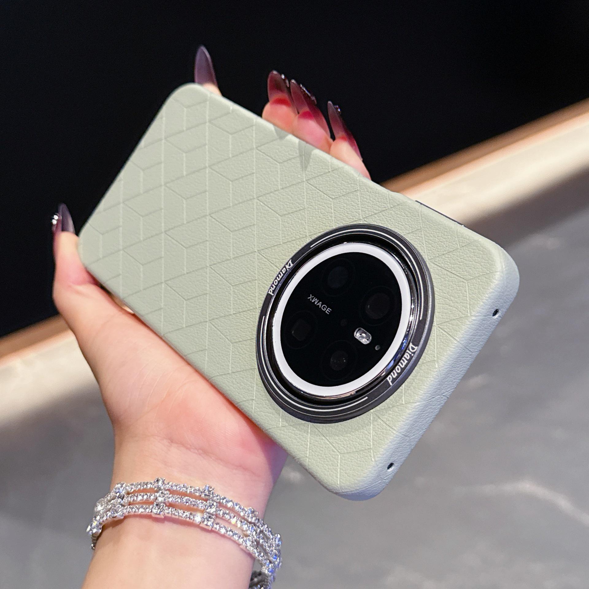 

Rubik s Cube Grid Pattern Leather Case: Fully Enclosed, Drop-Proof, Magnetic Design for Mate70 Pro/Mate60 Pro Huawei Mate 70