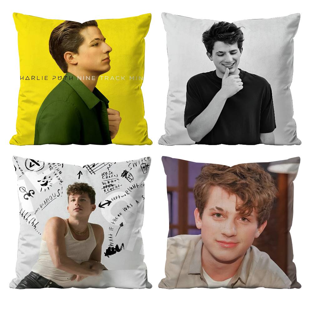 Singer C-Charlie PuthS Pillow Case Anti-dustmite Pillowcase Invisible Zipper Silky Short Plush Sofa Cushion Cover