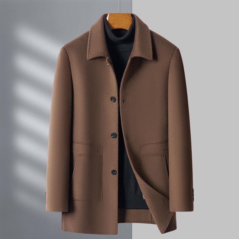 

Зимнее пальто Мужское Среднего возраста Мужская Повседневная куртка Высококлассная Теплая Зимняя Одежда для папы 4XL темно-коричневого