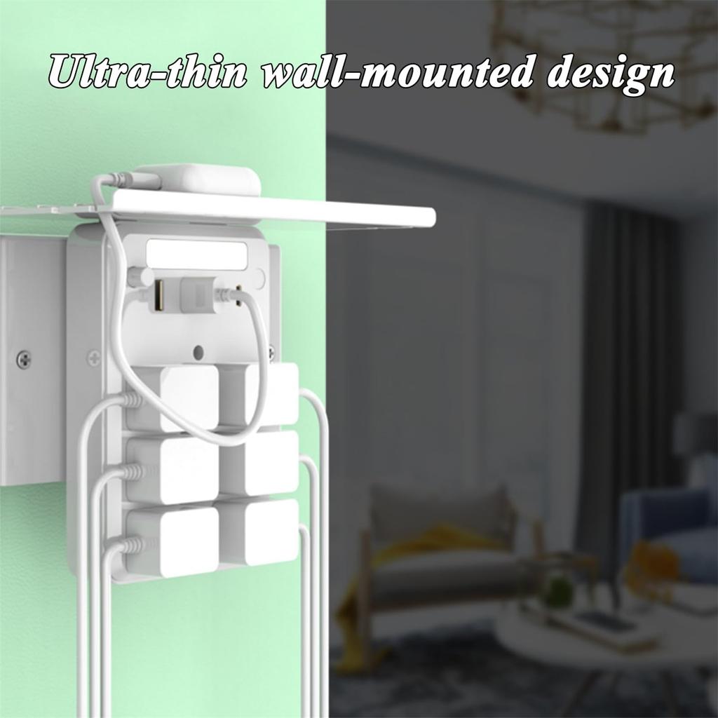 Wall Extender With Shelf Night USB Ports, 2025 New Wall Extender With Shelf Night, 9-in-1 Extended With Surge Protector For Next To Bed,Off
